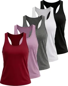 5 Pack Workout Tank Tops for Women, Athletic Racerback Sports Tank Tops, Compression Sleeveless Dry Fit Shirts
