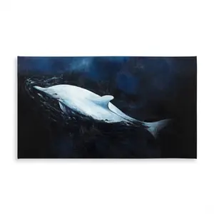360 Stand Dolphin Swim Tablecloth, 58x102 in Stainproof Blue Aquatic Decor, Large Size Outdoor & Home Furniture Accessory for Outdoor Tables, Indoor-Outdoor Tablecloths, Waterproof Tablecloths