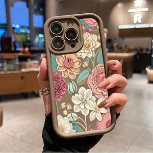 Colorful Flowers Pattern Full Body Protection Phone cases Case Compatible with For iPhone 17 Pro Max 16 16e 15 14 Plus 13 12 Mini 11 Air X XS Pattern TPU Lens Protection Durable Soft Cover Gift 2D printing