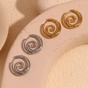 Imitation Stretch Spiral Earrings 316L Stainless Steel Fashion Jewelry Accessories Suitable for Alternative Girls