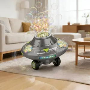 80ML Electric Bubble Machine, Rotating Bubble Gun, Automatic Bubble Blower with Light, Outdoor Game, Easter, Birthday Party
