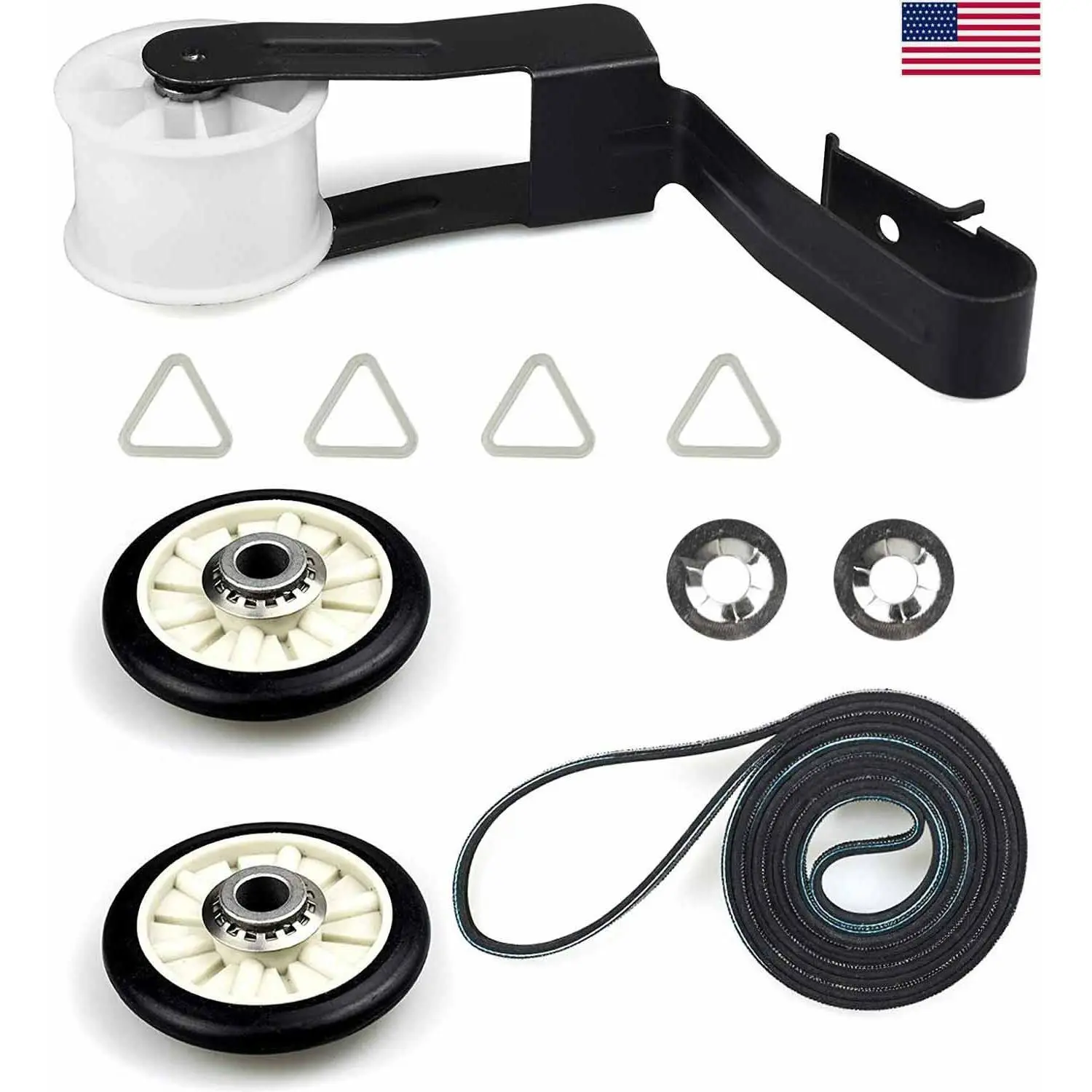 4392065 Heavy Duty Dryer Maintenance Kit - Exact Fit Drum Belt, Roller & Pulley Set with Easy DIY Installation, Precise Size for Whirlpool Kenmore, Great Cost Savings, Perfect Match Fit, Complete Hardware Accessories