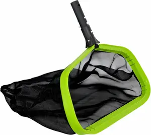 20" Professional Heavy-Duty Leaf Rake - Reinforced Aluminum Frame, Deep Bag Skimmer Net, Large-Capacity Cleaner for In-Ground/Above-Ground Use (No Pole), Pool Accessories, Cleaning Tools