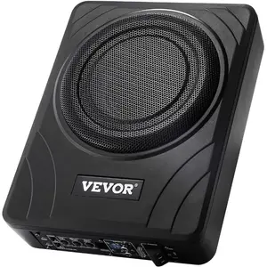 VEVOR 10 240W Underseat Car Subwoofer, Slim Powered Car Subwoofers Under The Seat, Low Profile Audio Sub Built-in Amplifier, High/Low Level Input Volume Controller for SUVs, Car, Truck, RVVEVOR Super Brand Day