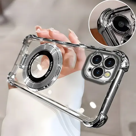 Suitable for [iPhone 11 Pro Max] high-end phone case, Electroplated Luxury Clear Phone Case with Ring Stand Holder 4-Corner Shockproof Camera Protective Cover 952