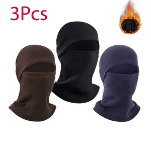 3Pcs Men's Solid Color Balaclava Ski Mask, Windproof Cold Winter ScarfWarmth Neck Gaiter for Men/Women Lightweight Hats Motorcycle Skiing Footwear