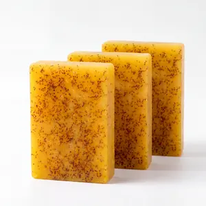 Natural Lemon Turmeric Kojic Acid Cleansing Bar - Gentle Exfoliating Face and Body Soap for Daily Bath & Shower Skincare wash making