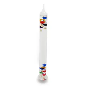 22-Inch High Glass Galileo Thermometer: 11 Colored Liquid Bubbles for Precision Temperature Readings Decorative Elegance for Home or Office
