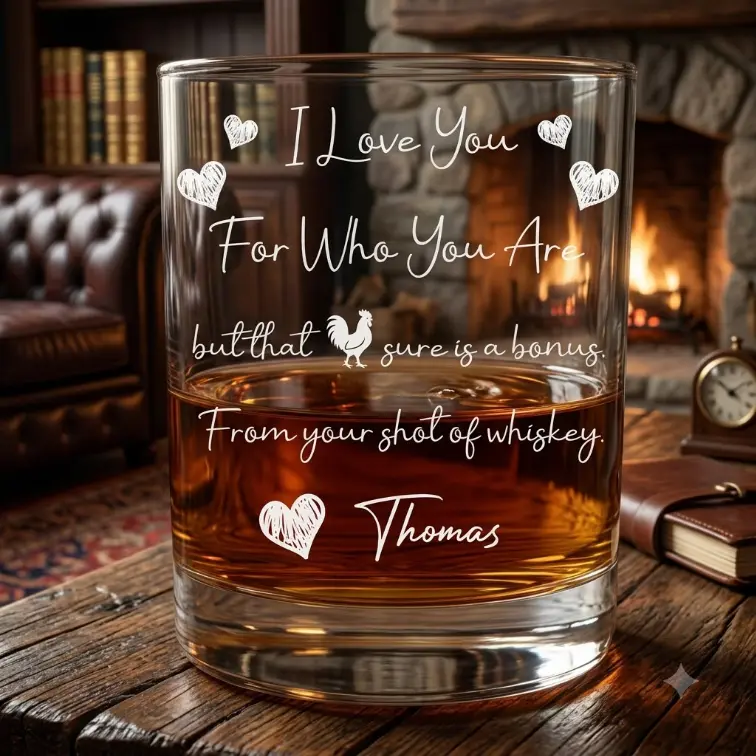 I Love You For Who You Are Personalized Glass, Independence Day Gift, Constitution Day, Memorial Day, Whiskey Lover Gift, Happy Wedding, Friendship Whiskey Glass, State to State Engraved Bourbon Glass, Personalized Gift for Best Friend