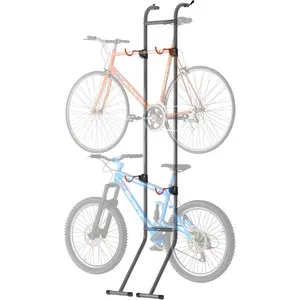 2  Rack, Bicycle Rack,  Storage Rack for Garage, Gravity  Stand, Indoor  Organizer, Floor Vertical Bicycle Holder, Adjustable Wall Mount Cycle Hanger for Road Mountain Bikes