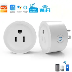 Smart WiFi US Plug, Compatible with Alexa and Google Assistant, App Control, Mini Smart Home Plug with Timer Function and Group Control, 16A with Energy Monitoring, Supports 2.4GHz WiFi Only