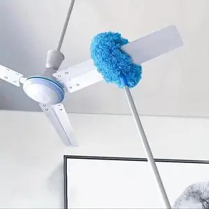 Ceiling Fan Cleaner Duster with Removable Washable Microfiber & Adjustable Aluminum Handle Lightweight for Easy Dusting