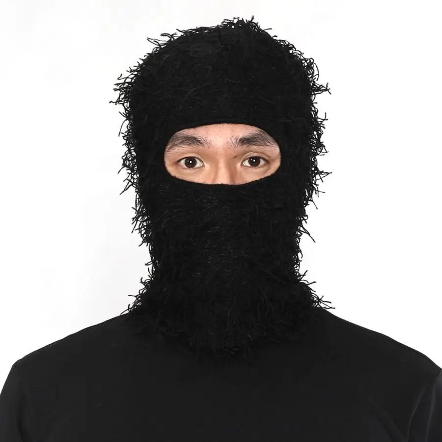 Unisex Knit Fabric Balaclava Face Mask - Casual Thermal Windproof Full Face Cover, Thermal Wear for Cold Weather Outdoor Activities