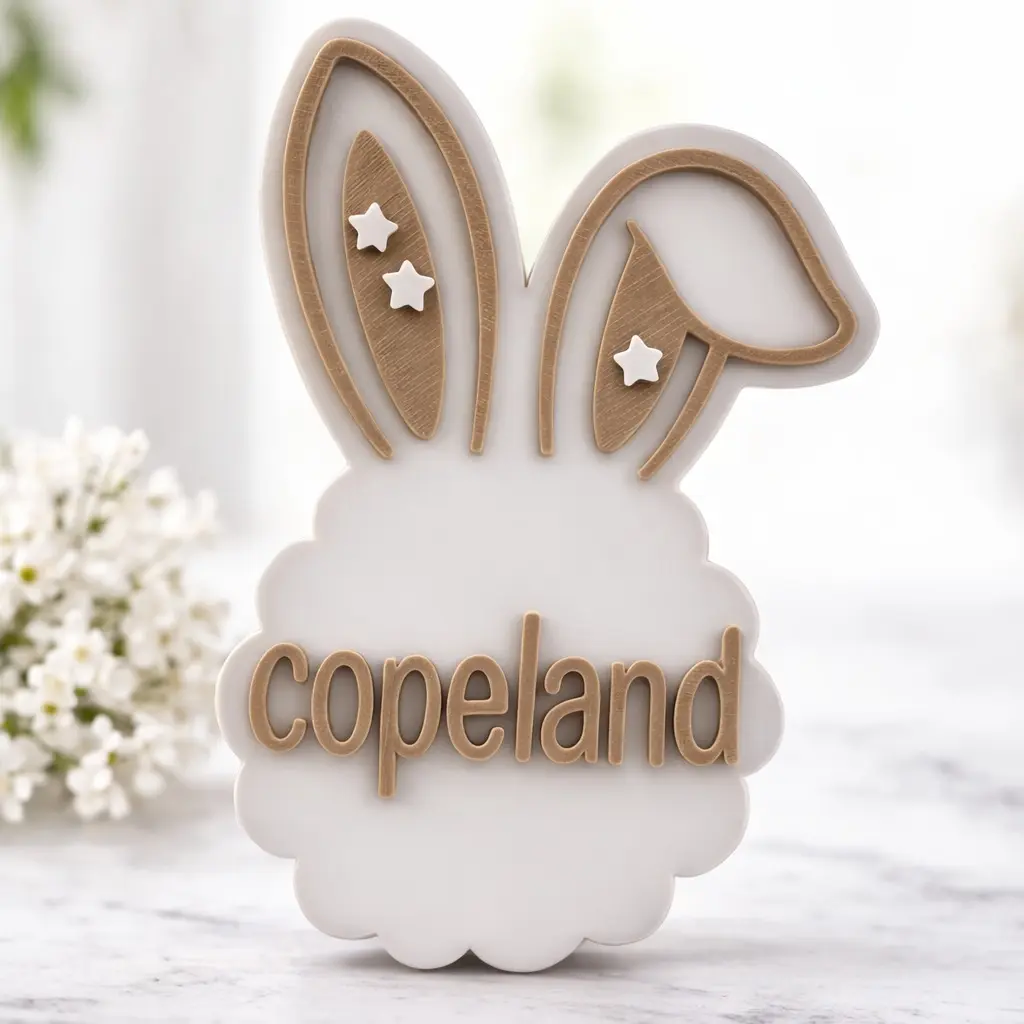 Custom 3D Printed Personalized Bunny Easter Basket Tag - Lightweight Festive Gift, Home Supplies, Party Decor Ornament
