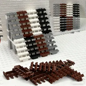 16PC Staircase MOC Bricks 7x4x6 House Stairs Straight Open 30134 Steps Ladder Modular My City Building Block Particles Children Toy