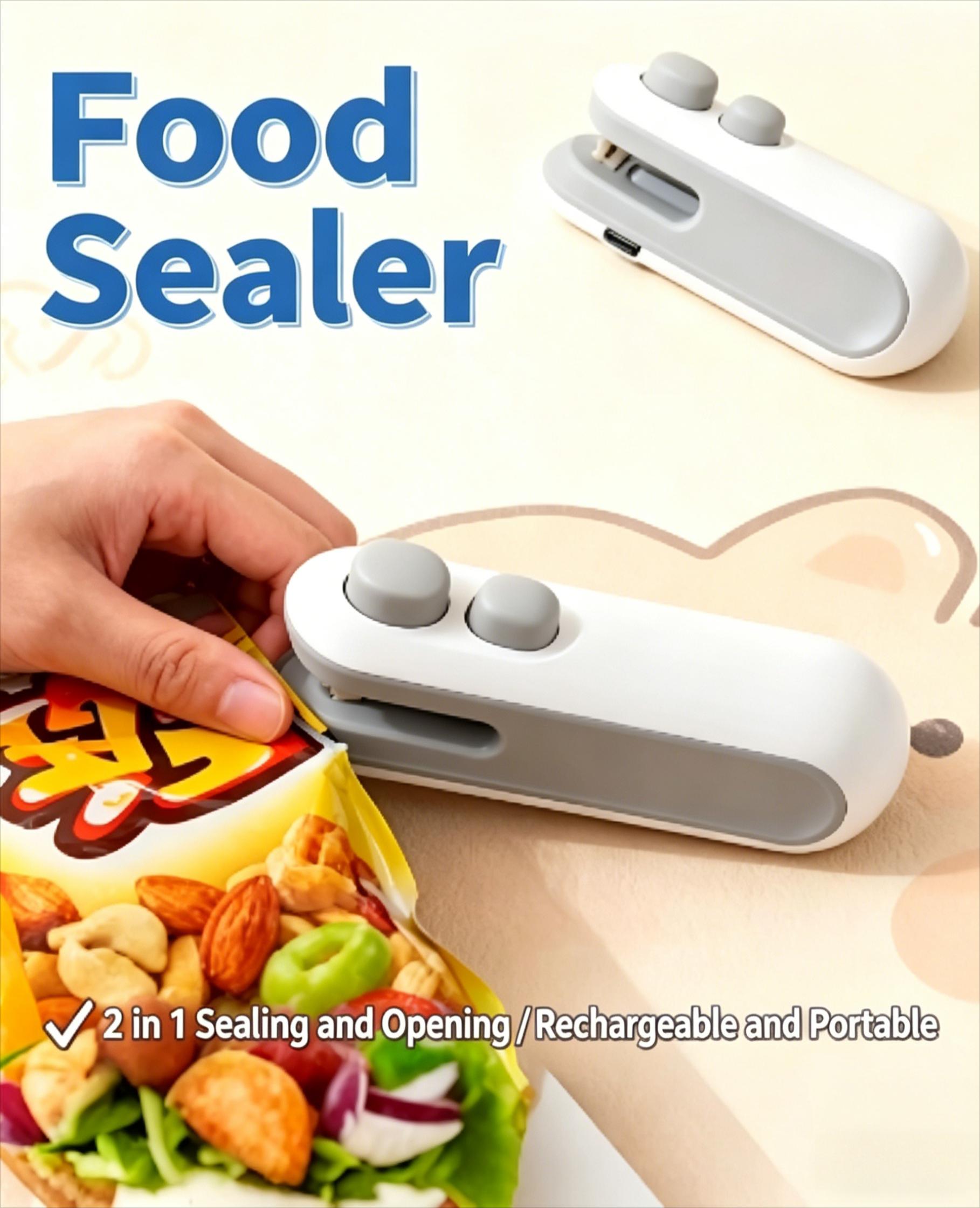 2Pcs Mini Bag Sealer, Portable Heat Sealing Machine for Plastic Bags, Food Storage Bag Sealer