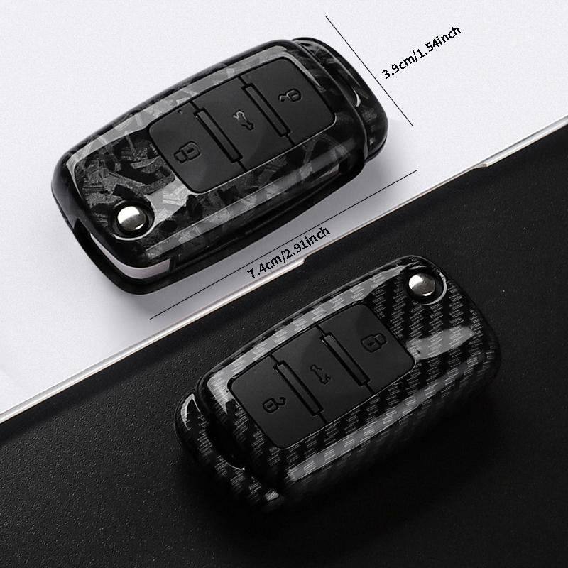 Abs Carbon Fiber Car Key Case for Volkswagen Polo Tiguan Passat B5 B6 B7 Golf 4 5 6 Mk6 Jetta Lavida Skoda Rapid Car Key Protector
