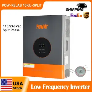 PowMr Split Phase 10000W 48VDC to 110V/220VAC, 10KW Hybrid Solar Inverter with 120A MPPT Charge Controller, Peak Power:30000W, Max PV Input 6400W, Pure Sine Wave Inverter for 48V Lead-Acid, Li Battery