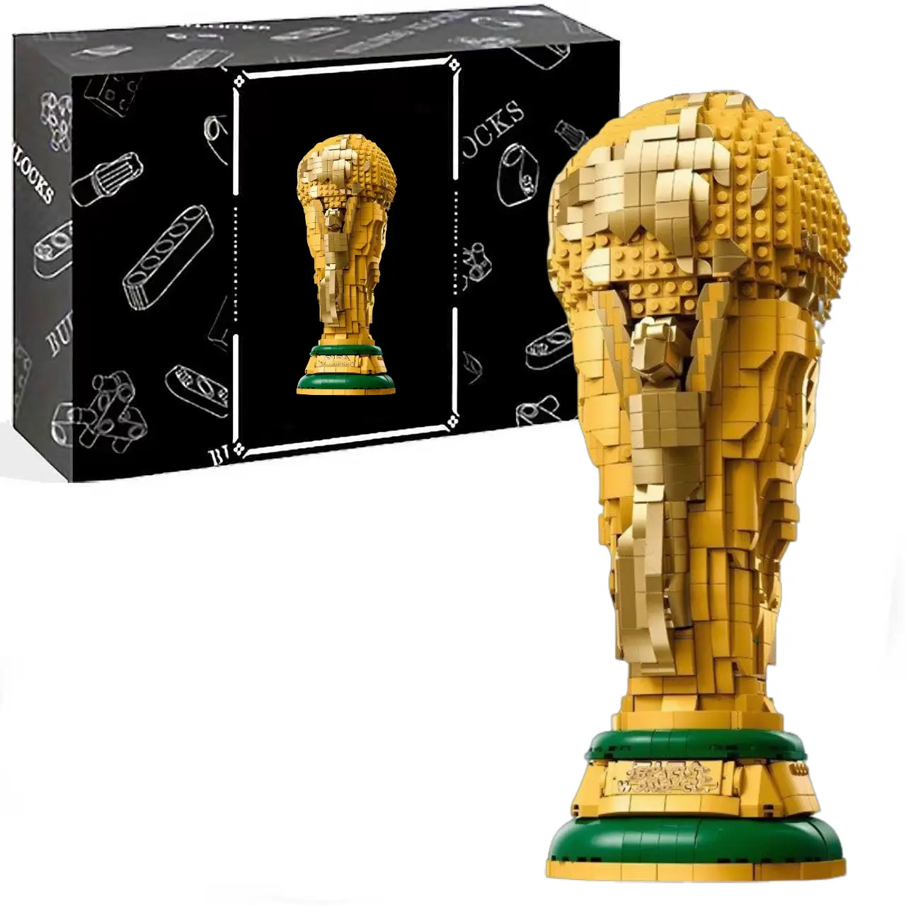 Official Trophy Building Set - Kit for Display in Bedroom, Home Office, Book Shelf - Soccer Fans Collectible - with  2026 Minifigure - Gift for Fans