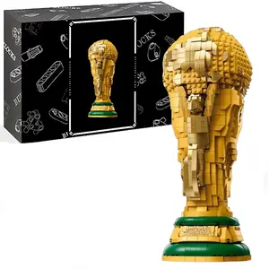 Official Trophy Building Set - Kit for Display in Bedroom, Home Office, Book Shelf - Soccer Fans Collectible - with  2026 Minifigure - Gift for Fans