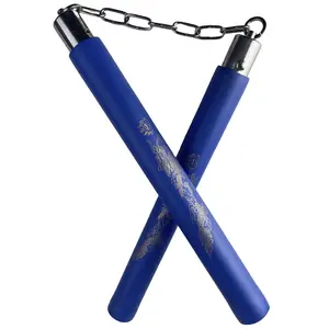 Traditional Martial Arts Dragon Sponge Twin Staff Iron Chain, chainsticks,Adult Morning Exercise Performance Foam Non-Slip Two Sections nunchucks Four Colors Available