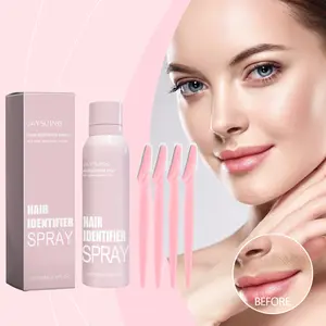 Hair Identifier Spray for Face Shaving, Skin Body Hair Identifying Spray With Razors,Hair identifier Spray for Face Dermaplaning, Moisturizing and Skin Care Dermaplaner Spray(Spray Plus Razor)