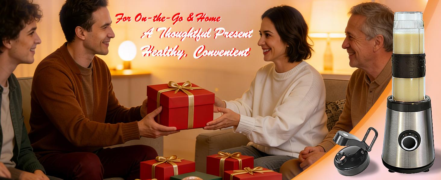 Personal Size Smoothie Blender, 500W Countertop Blender & Food Processor Combo for Shakes, Frozen Fruit, Juices & Baby Food, 20oz Travel Cups with To-Go Lids, BPA-Free Black