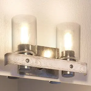 UHP2483 Modern Farmhouse Bath Fixture, 8-1/2"H x 15-1/2"W, Galvanized Steel Finish, Adelaide Collection