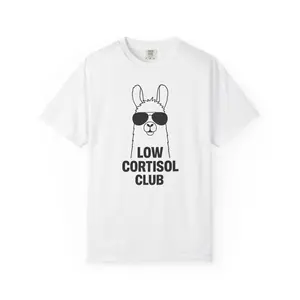 Low Cortisol Club Llama T-Shirt – Funny Stress Relief Graphic Tee