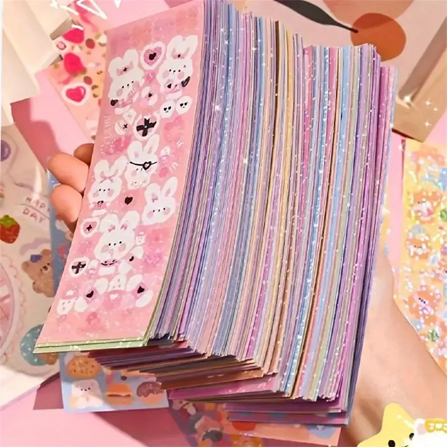 Random Color Cute Cartoon Stickers, 100-Piece Set, Funny Waterproof Self-Adhesive Decor Stickers for Gift Cards, Water Bottles, Laptops and Phones