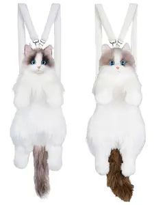Cute Plush Doll Backpack Set, Adjustable Strap Design, Large Capacity, Ideal for Daily Use, Back-To-School Season, Anniversary Gift