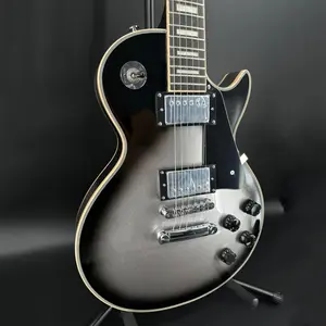 New Gibson LP Electric Guitar Mahogany Body Maple Top/Neck Tune-O-Matic Bridge Bone Nut In black and silvery