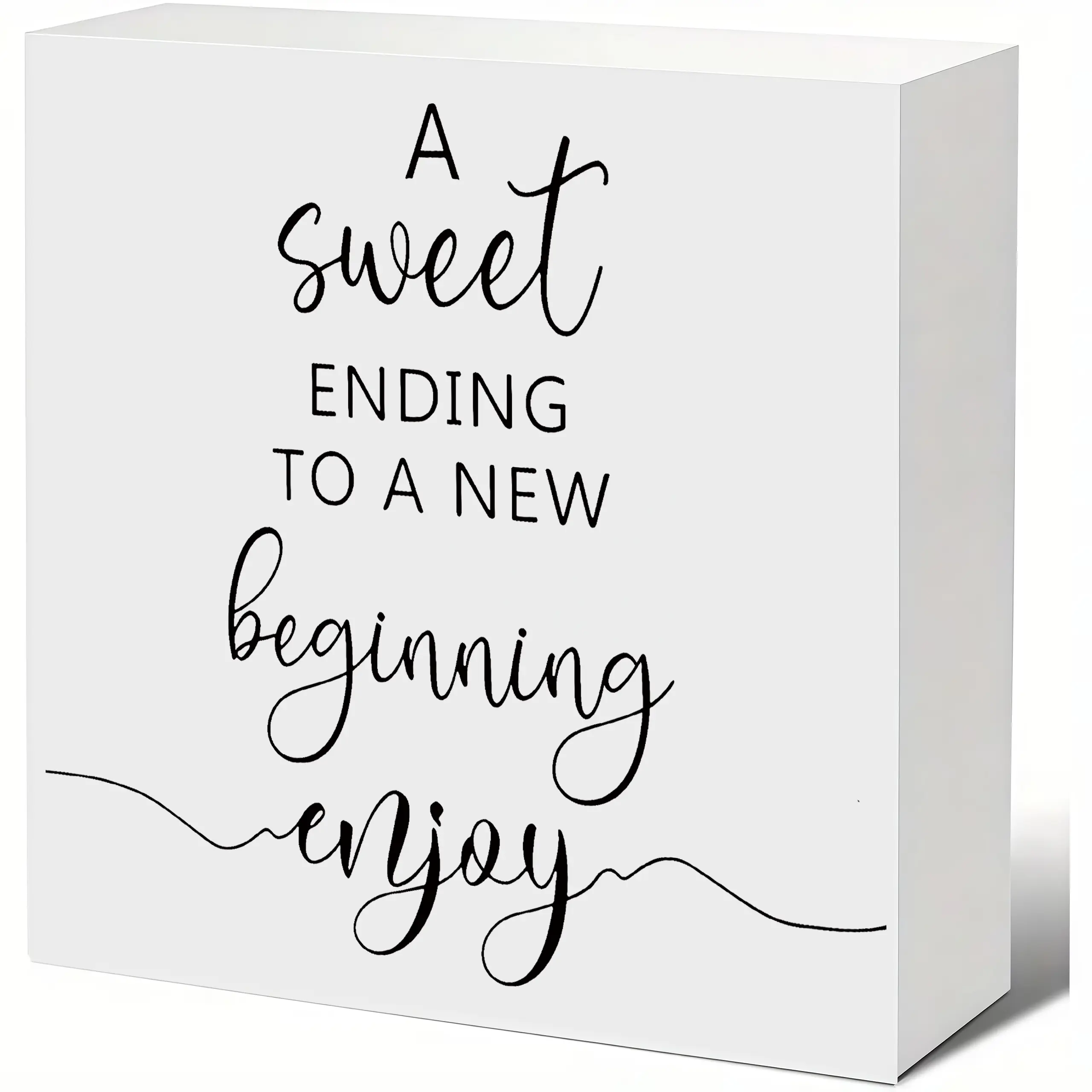 Wooden Block Sign with Motivational Message - Office Space Farewell Gift for Coworkers Teachers, Inspirational Home Decor for Retirement, Birthday