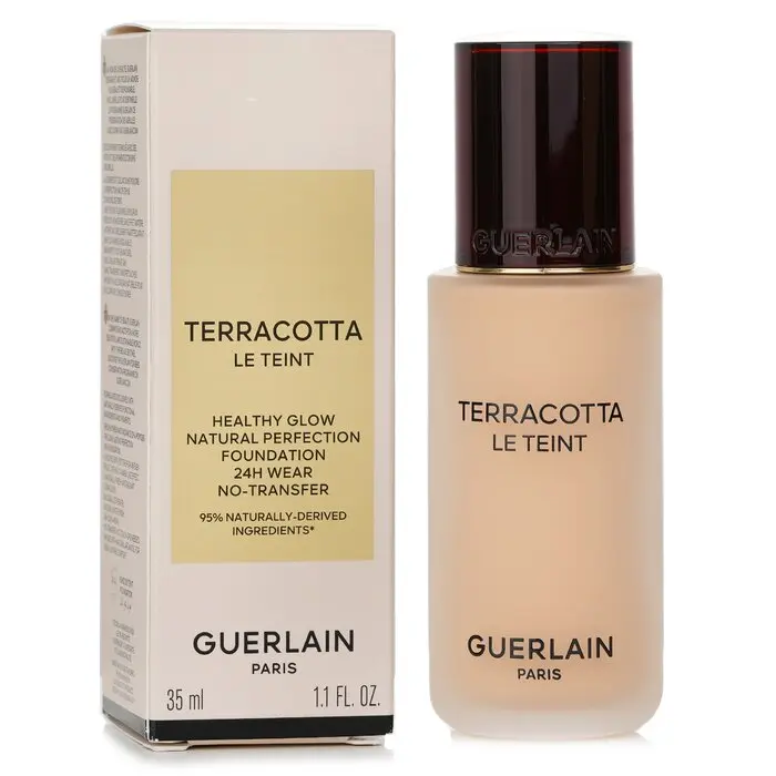 Guerlain Terracotta Le Teint Healthy Glow Natural Perfection Women's Facial Foundation - 24H Wear, No Transfer, Oil-Control Cosmetic, #2N Neutra, 35ml/1.1oz, Coverage