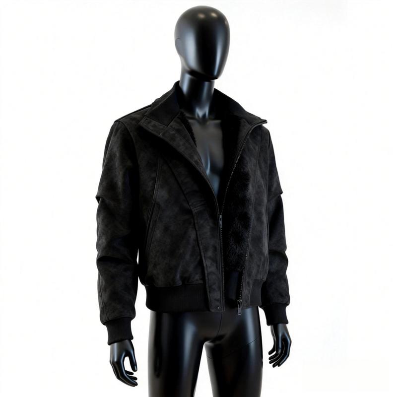 MENINMOTION Official Original Men’s Tie-Dye PU Leather Puffer Jacket – Warm, Cozy Fleece Lined Winter Motorcycle Coat