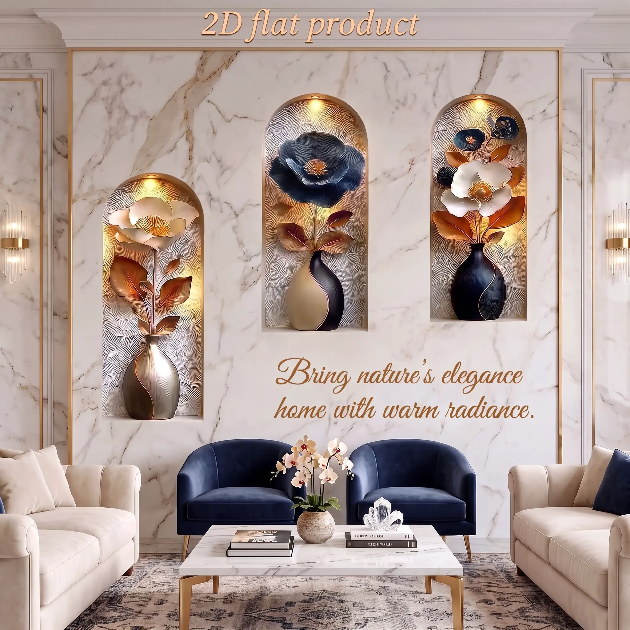 Elegant Tropical Plant Wall Stickers, 3 Piece Set, Bohemian Aesthetic Decor, Living Room Bedroom Hallway Staircase Farmhouse Style