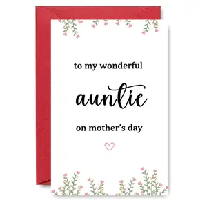 Mother's Day Card for Auntie, 1/3 Counts Flower Pattern Greeting Card with Envelope, Perfect for Mother's Day, Party Gifts Supplies