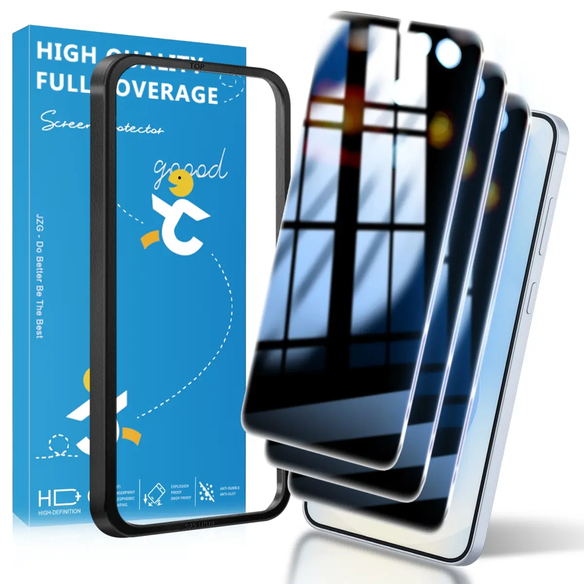 JavoYion 3-Pack for Samsung Galaxy S25 Privacy Screen Protector - Anti-Spy Tempered Glass with Alignment Frame, Fingerprint Compatible, HD Clear, s25 ultra screen protector, galaxy s25 ultra case