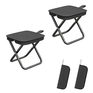 2-Pack Compact Chairs - Folding Frame for Hiking Festivals & Lakeside Portable Outdoor Seating
