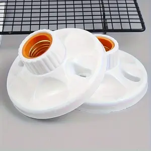 2pcs Industrial Grade Plastic Ceiling Installation Hardware - Threaded Base, Durable & Easy To Install, Ideal for Electrical Constructions, Uncharged Power Mode, No Battery Required, Secure Mounting | Ribbed Design | Robust Buildup