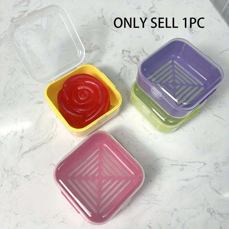 Plastic Square Soap Box, Bar Soap Container, Travel Soap Container With Lid, Soap Container For Traveling, Soap Holder Box, Drain Soap Dishes, Soap Saver For Travel Camping Gym, Travel Essentials, Bathroom Accessories
