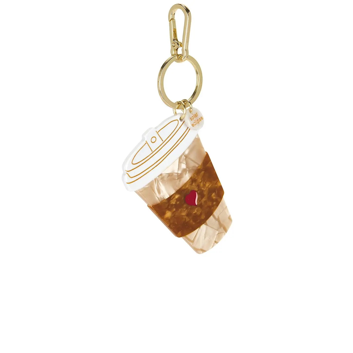 Solar Eclipse Hand-painted Bag Charm in Coffee