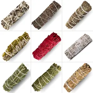 FIMENESS Herb Smudge Sticks 4" Long Style - Assorted Natural Cleansing Bundles for Spiritual Rituals & Home Purification - Fragrance