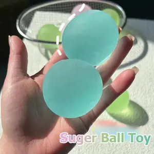 Velvet Sugar Ball Squishy Toy Semi-Transparent Stress Relief Squeeze Ball Soft Decompression Toy for Anxiety & Fidgeting