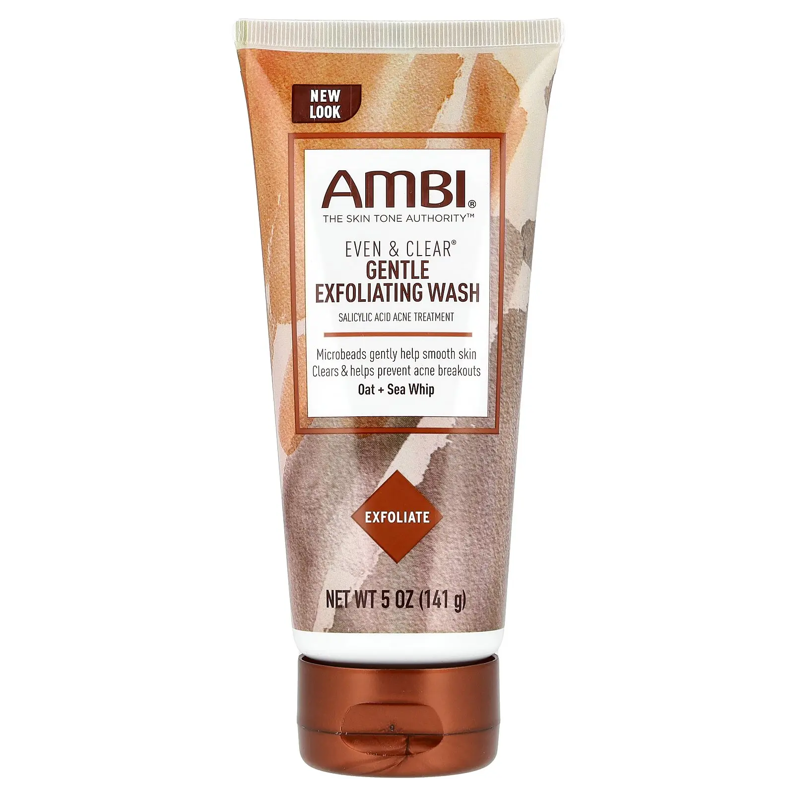 Ambi Even Gentle Exfoliating Acne Face Wash with Oat and Sea Whip - Fragrance-Free, Mineral-Infused Facial Cleanser for Smooth Skin, for Adults, 5 oz