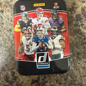 empty donruss football holiday tin