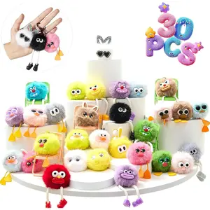30PCS Party Favors Kids Keychains - Fun Keychain Cute Birthday Goodie Bags Stuffers for Kid Keychain Valentines Day Gifts for Kids Classroom Prizes Key Chains Bulk Elementary Student Prizes