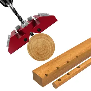 Woodworking Drill Guide Jig, 30/45/90 Degree Angled Drill Guide Jig with 4 Sizes Drill Holes, Multi-angle Drilling Hole Locator with Positioning Rod