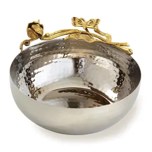 Jiallo  6 in. Dia. Butterfly Bowl, Gold