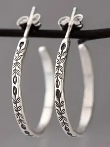 Women's Silver Color Leaf Vein Texture Dangle Earrings, Vintage Unique Pattern Design, Elegant Jewelry for Daily Wear, All Season Wear, Party Ready